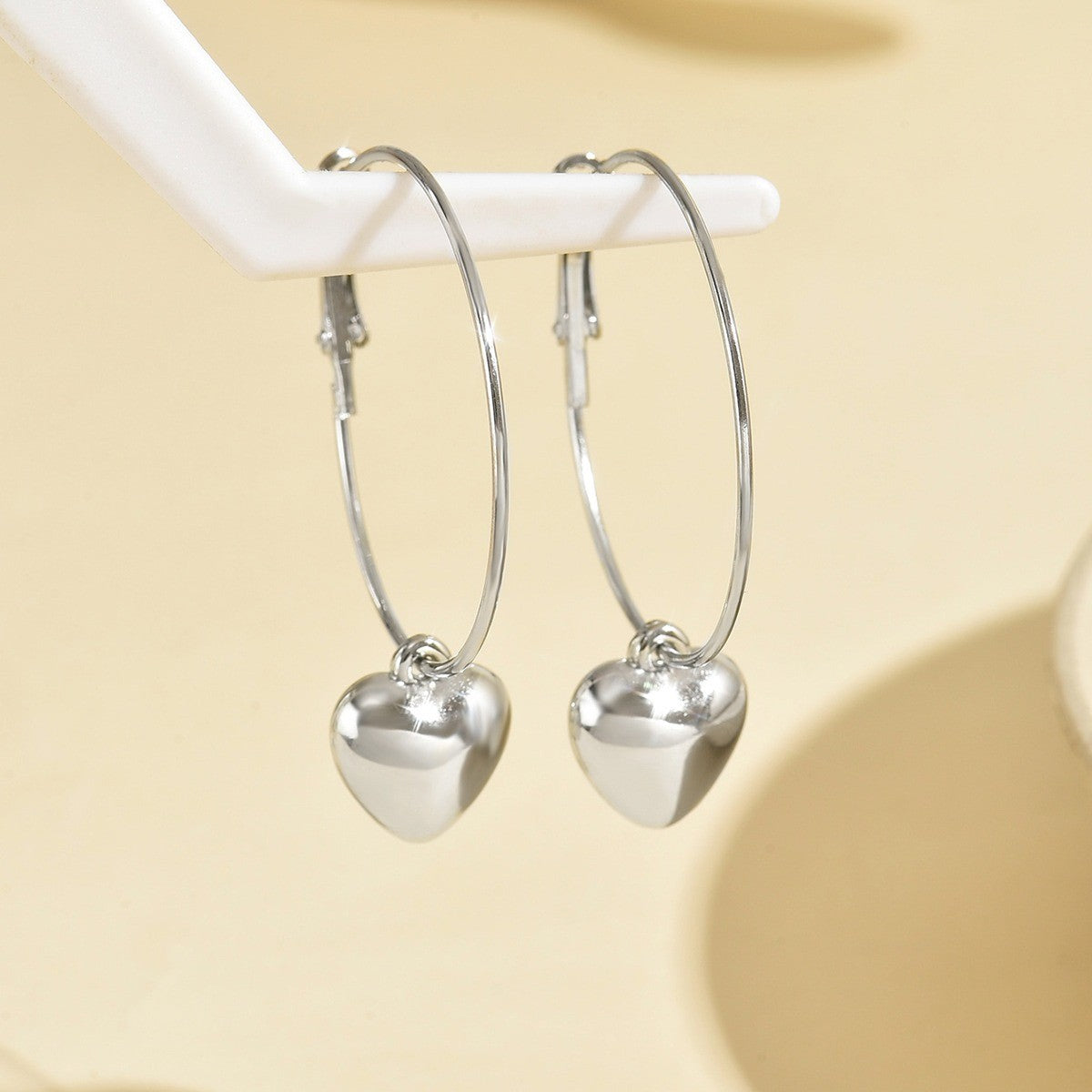 Heart Charm Hoop Earrings