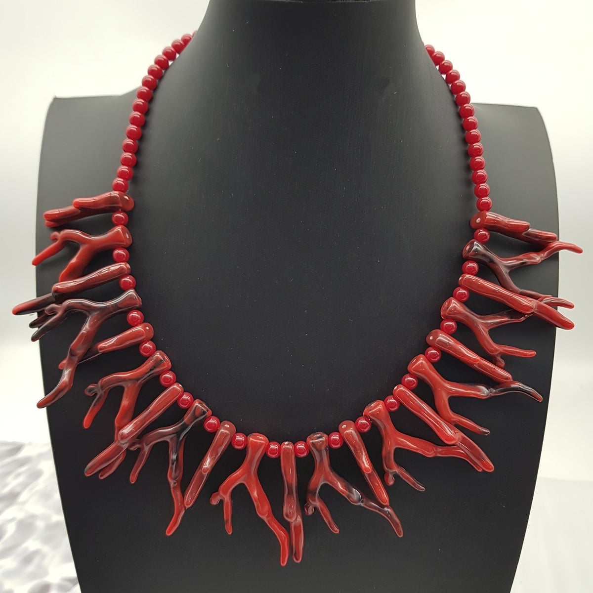 Red Coral Branch Necklace