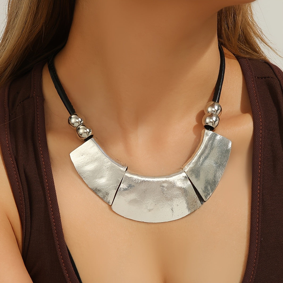 Geometric Arc Statement Necklace