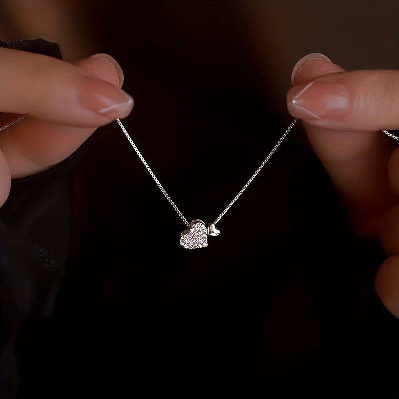 Textured Heart Charm Necklace