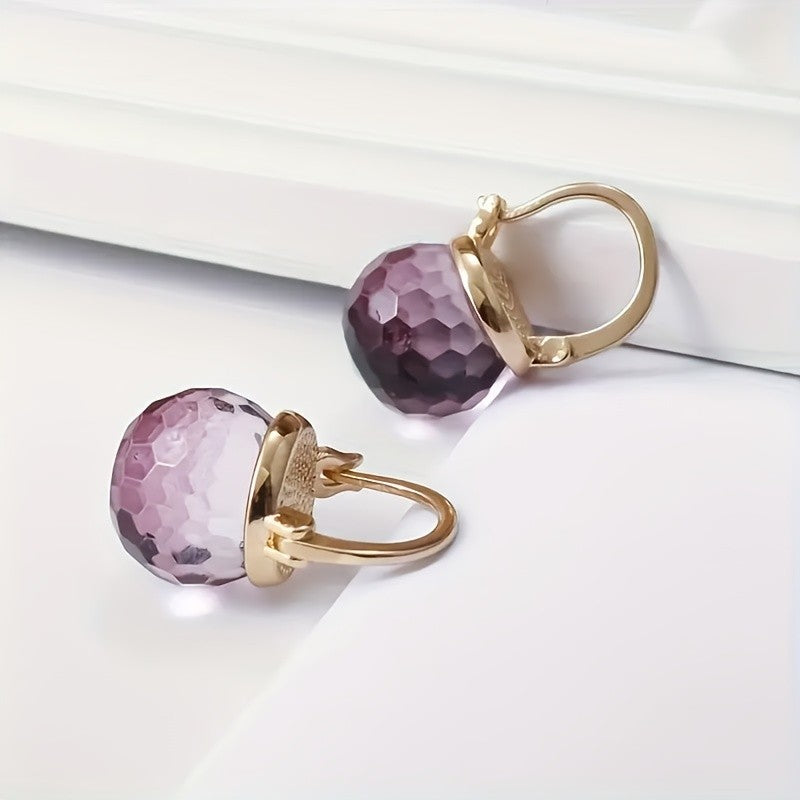 Faceted Glass Ball Drop Earrings