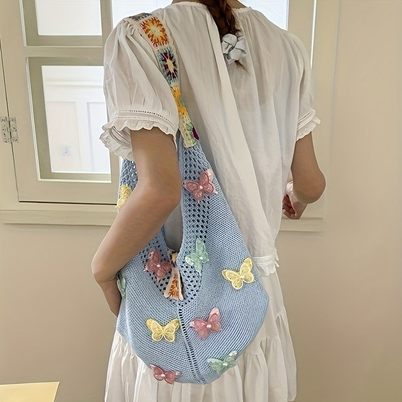 Butterfly Knit Shoulder Bag