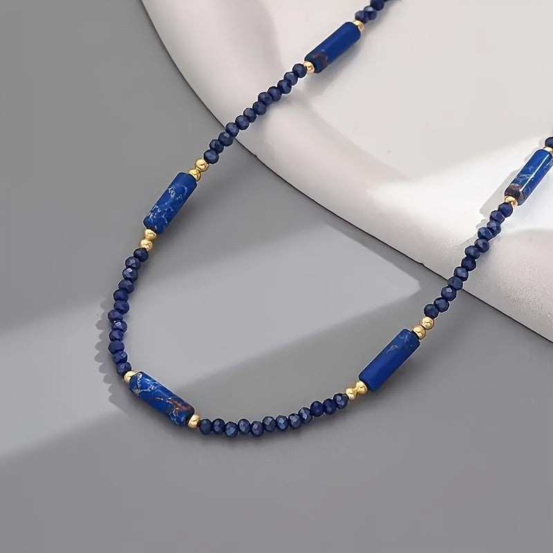 Blue Stone Beaded Necklace