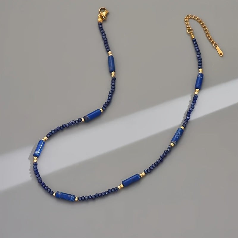 Blue Stone Beaded Necklace