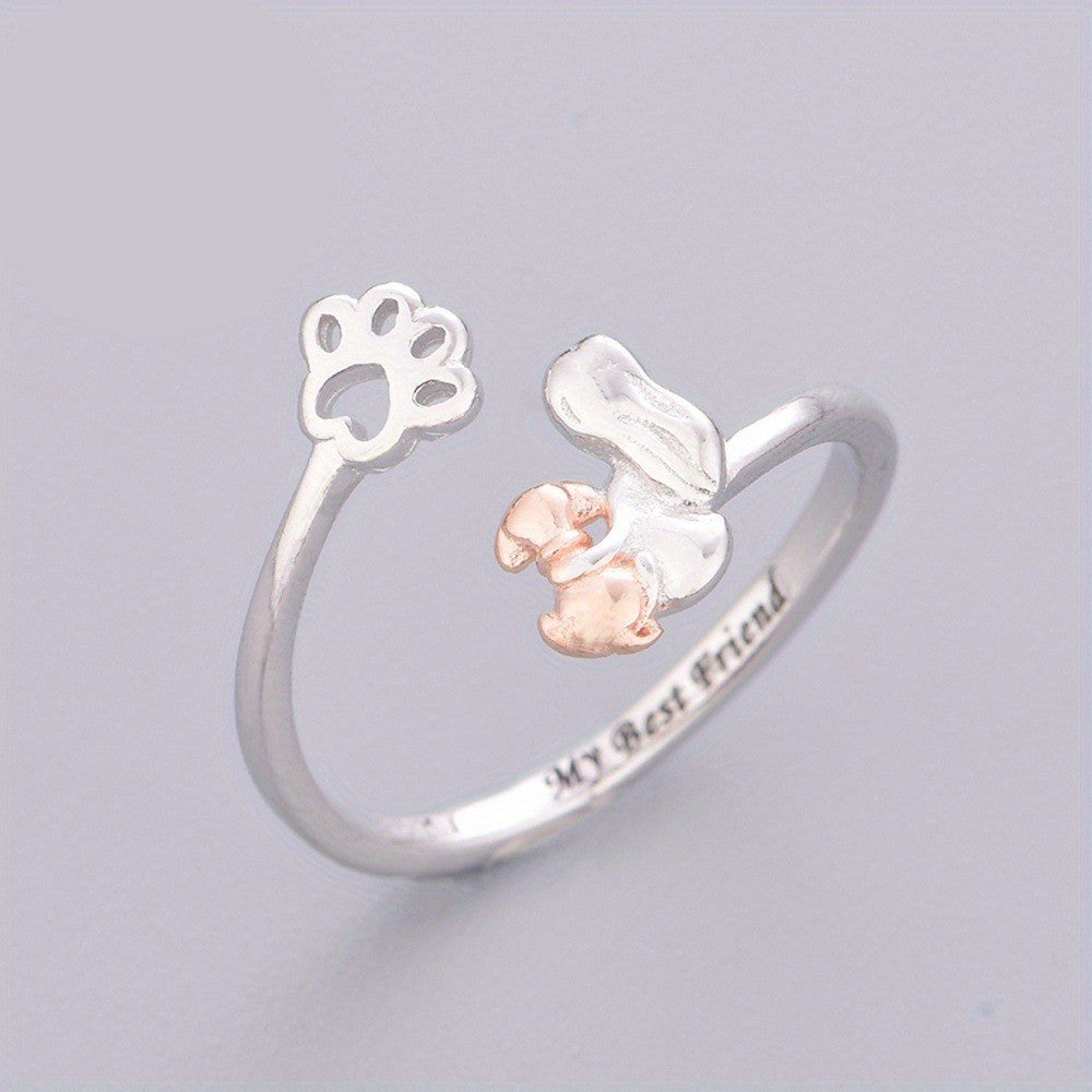 Puppy Paw Adjustable Ring