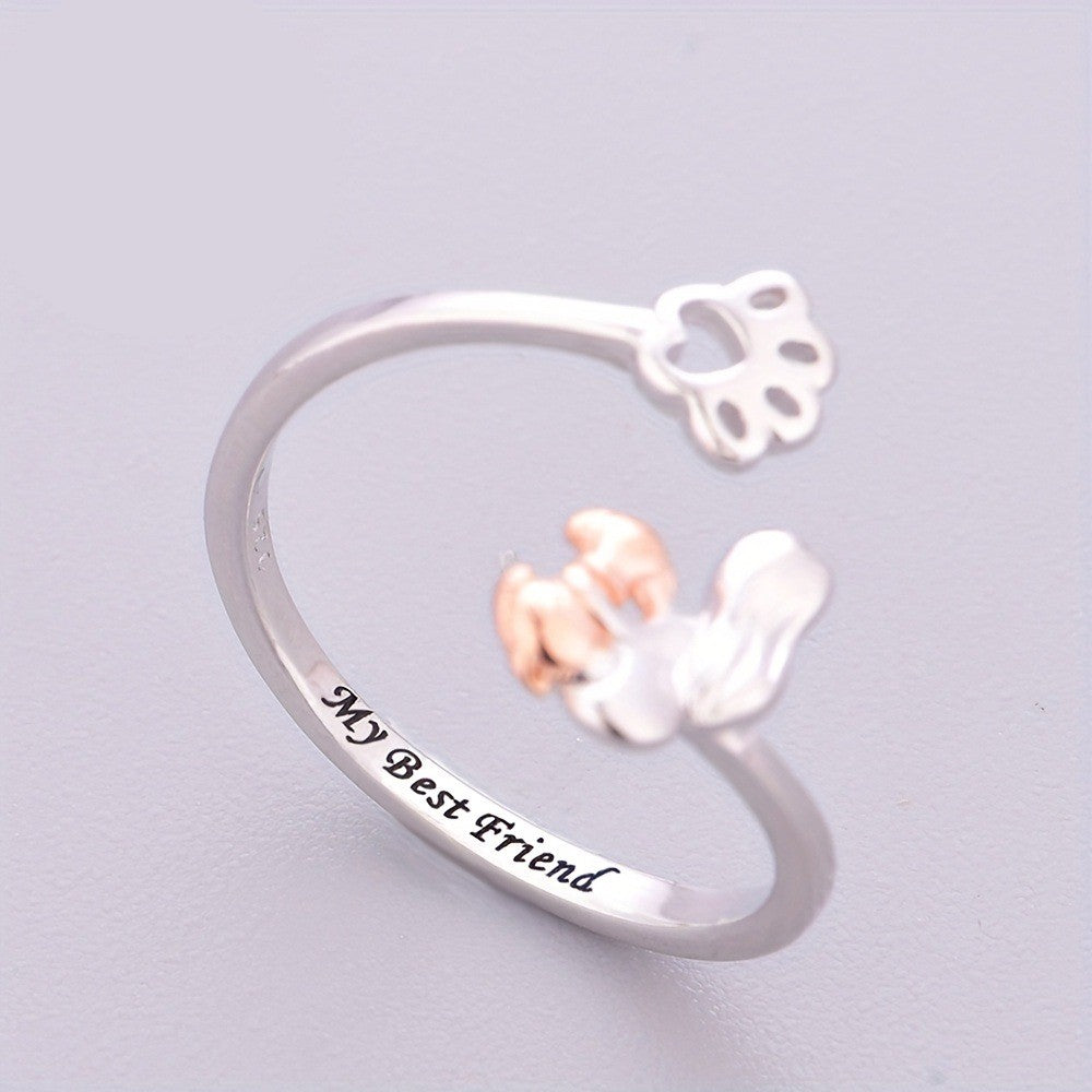 Puppy Paw Adjustable Ring