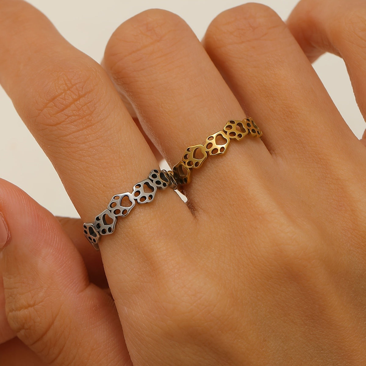 Paw Print Open Ring
