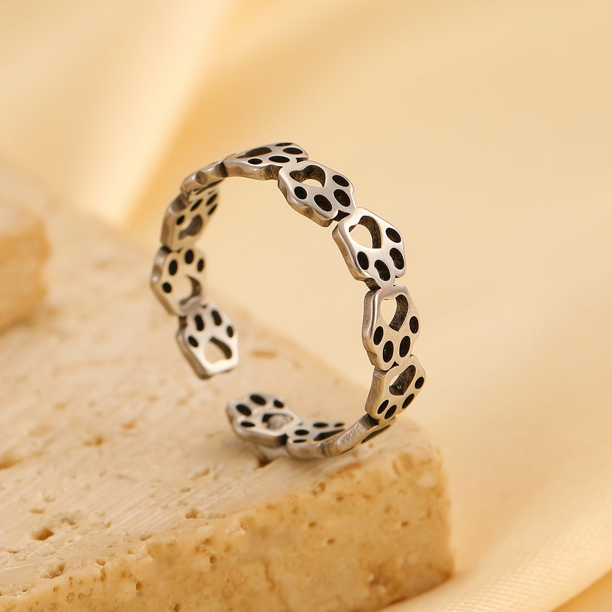 Paw Print Open Ring