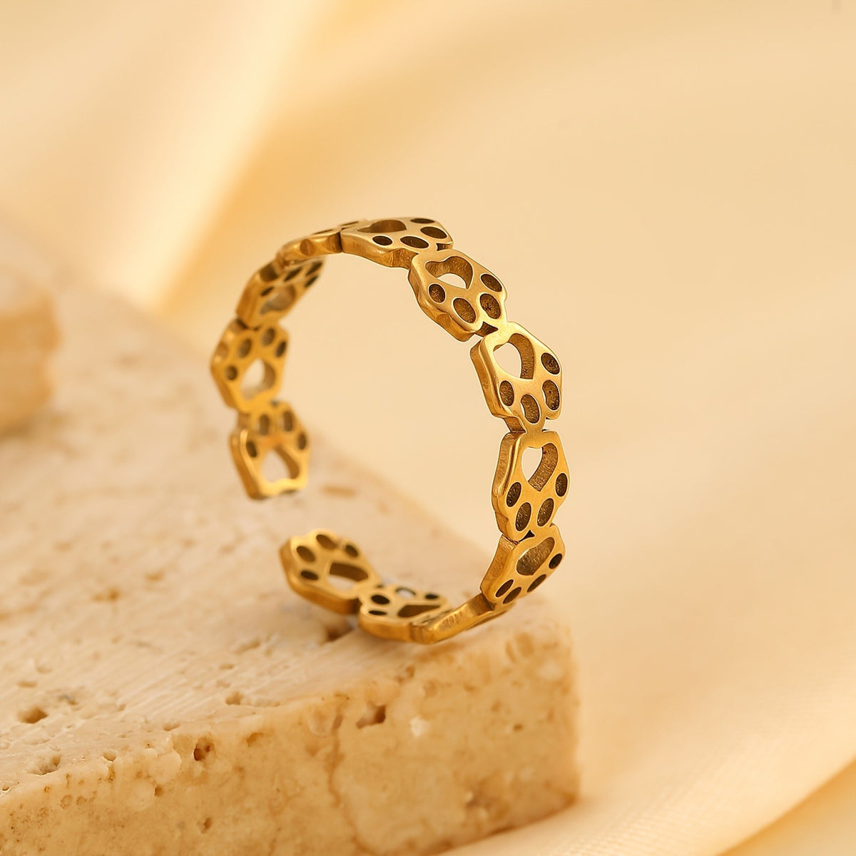 Paw Print Open Ring