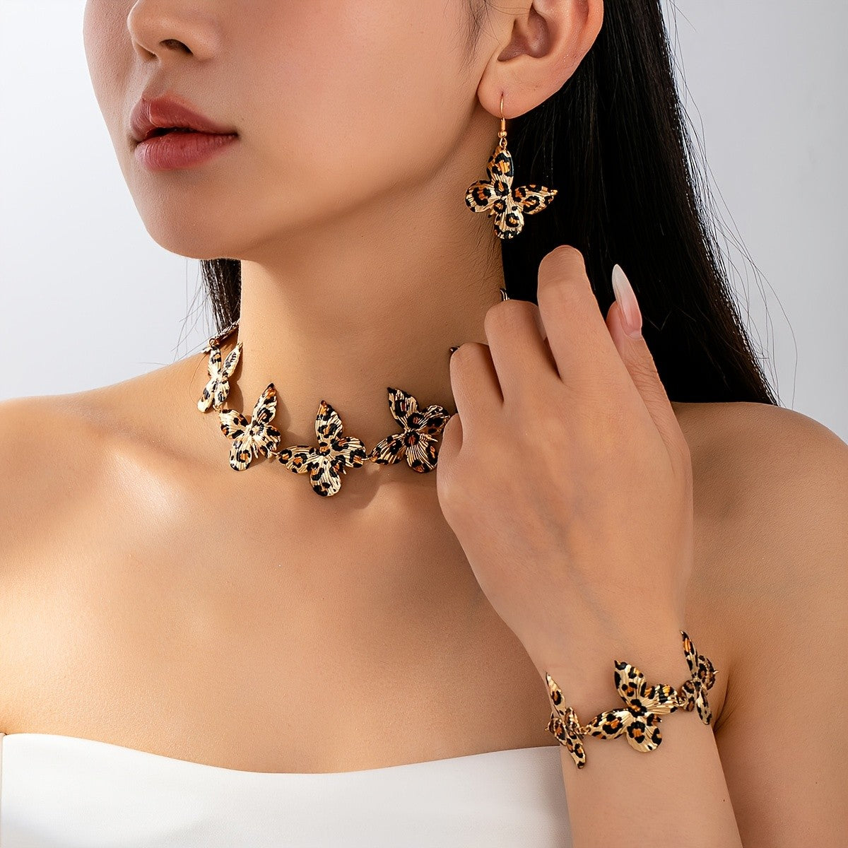 Leopard Butterfly Jewelry Set