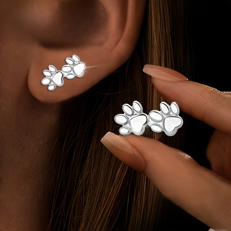 Twin Paw Stud Earrings