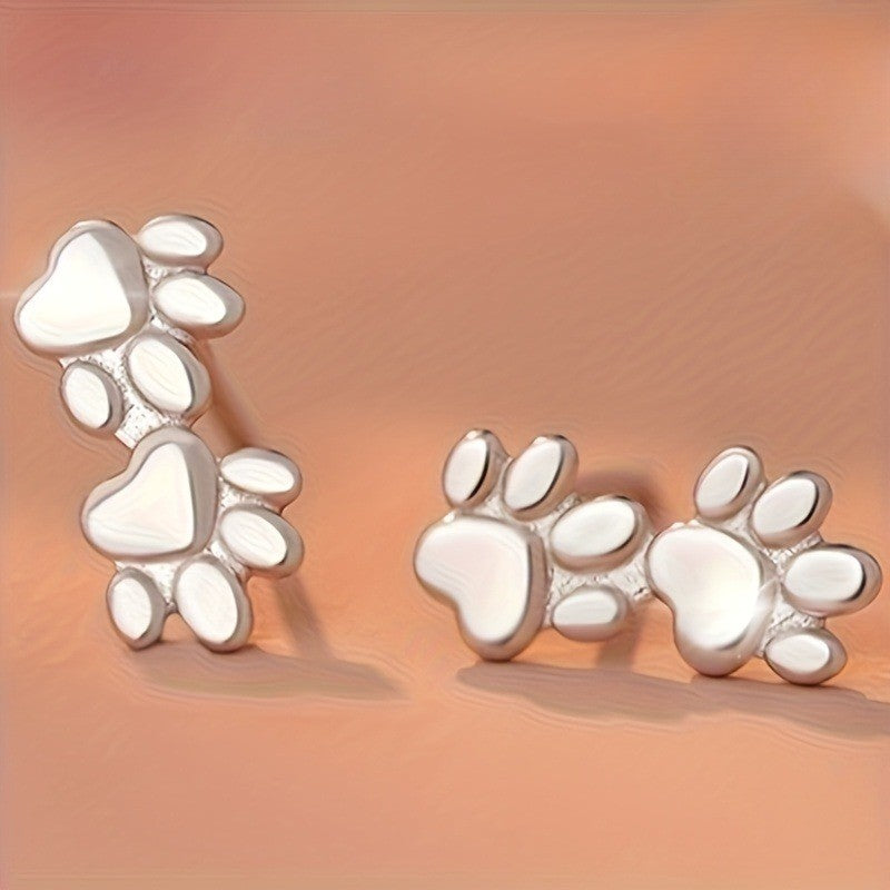 Twin Paw Stud Earrings