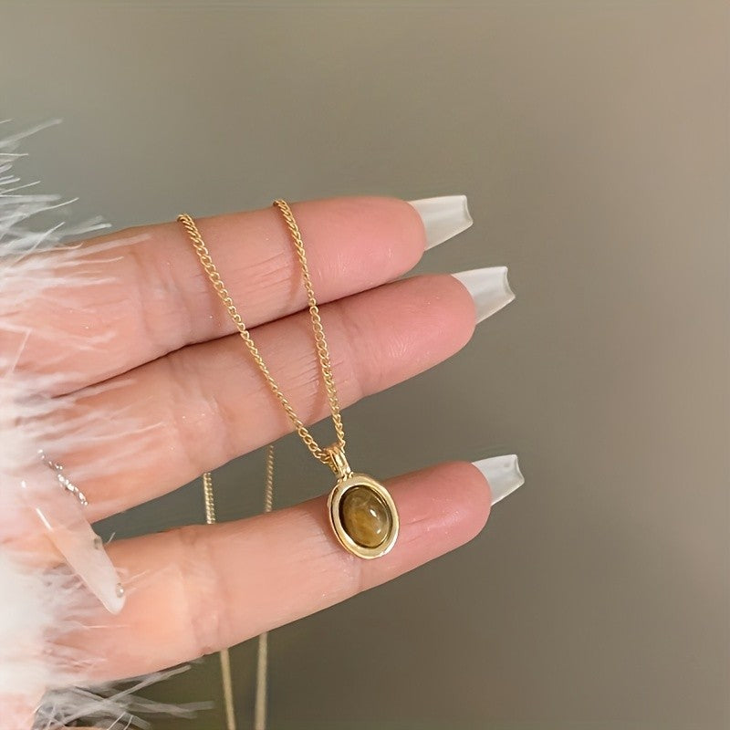 Tiger's Eye Oval Necklace