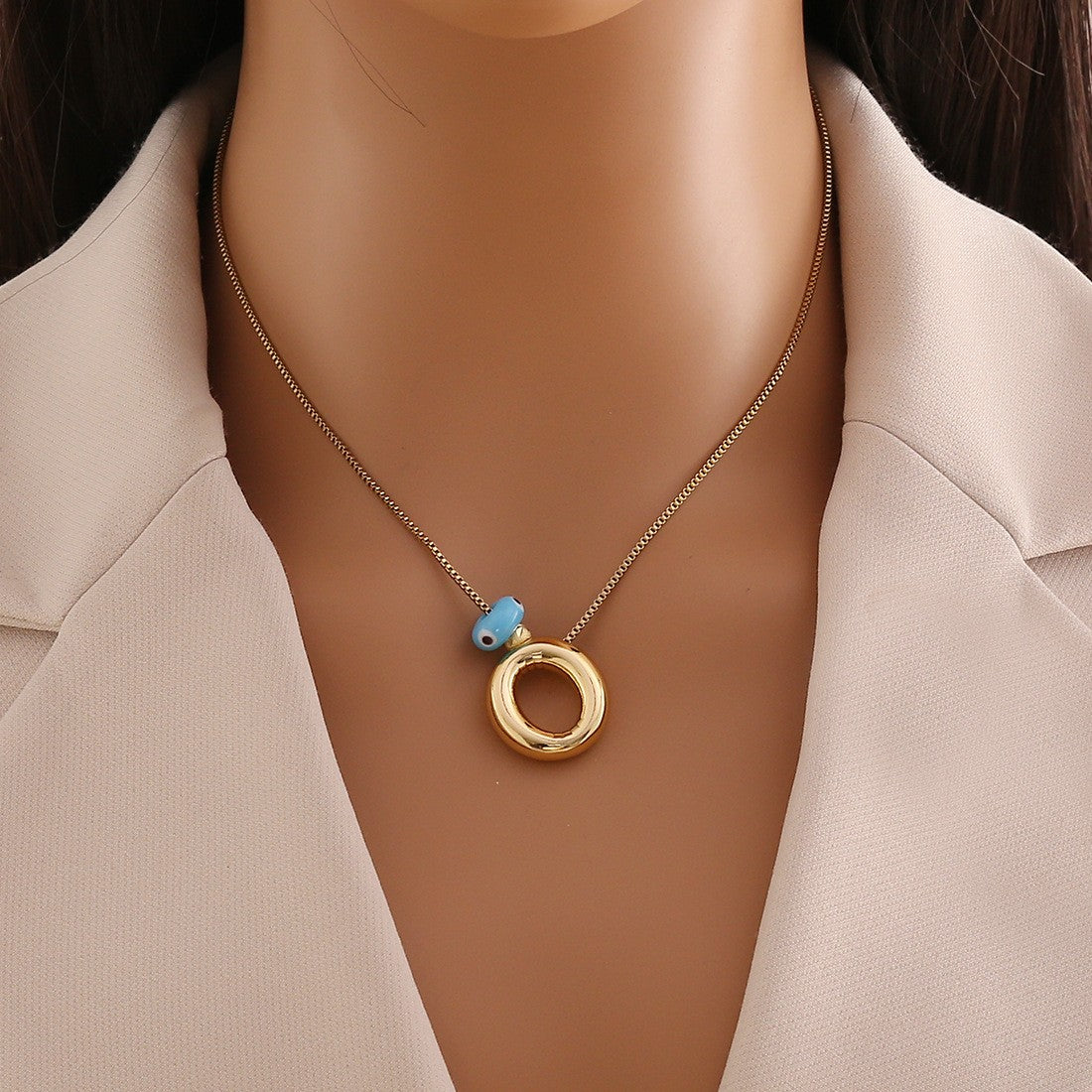 Evil Eye Initial Letter Pendant