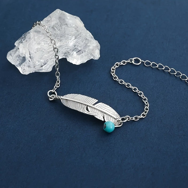 Feather Turquoise Anklet