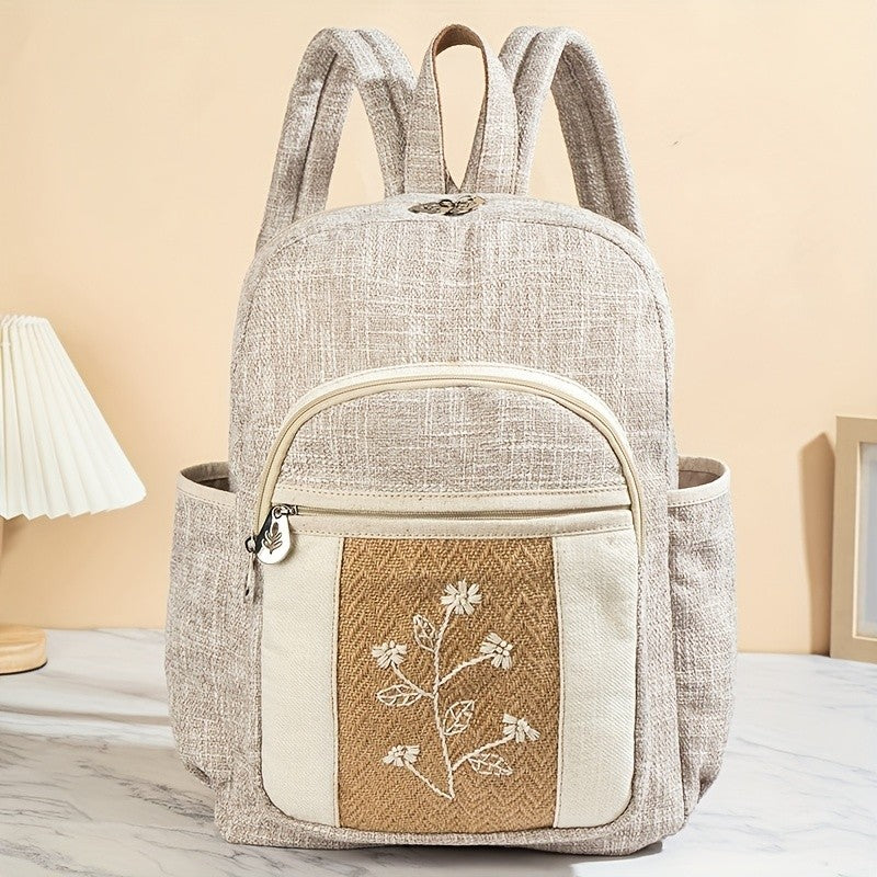 Embroidered Botanical Backpack
