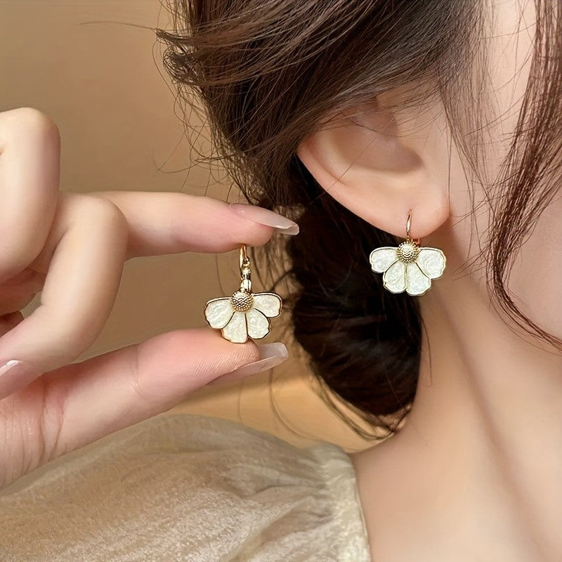 Marbled Petal Drop Earrings