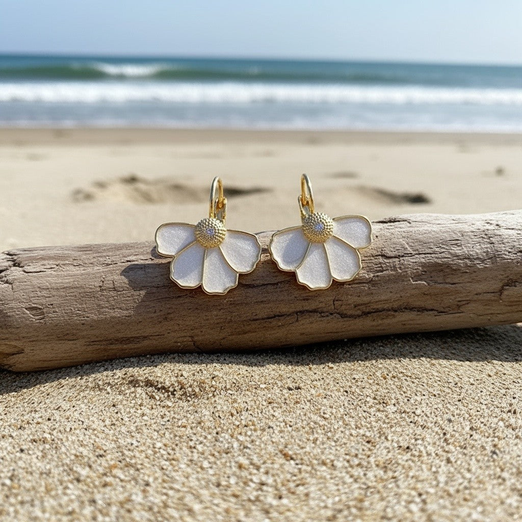 Marbled Petal Drop Earrings