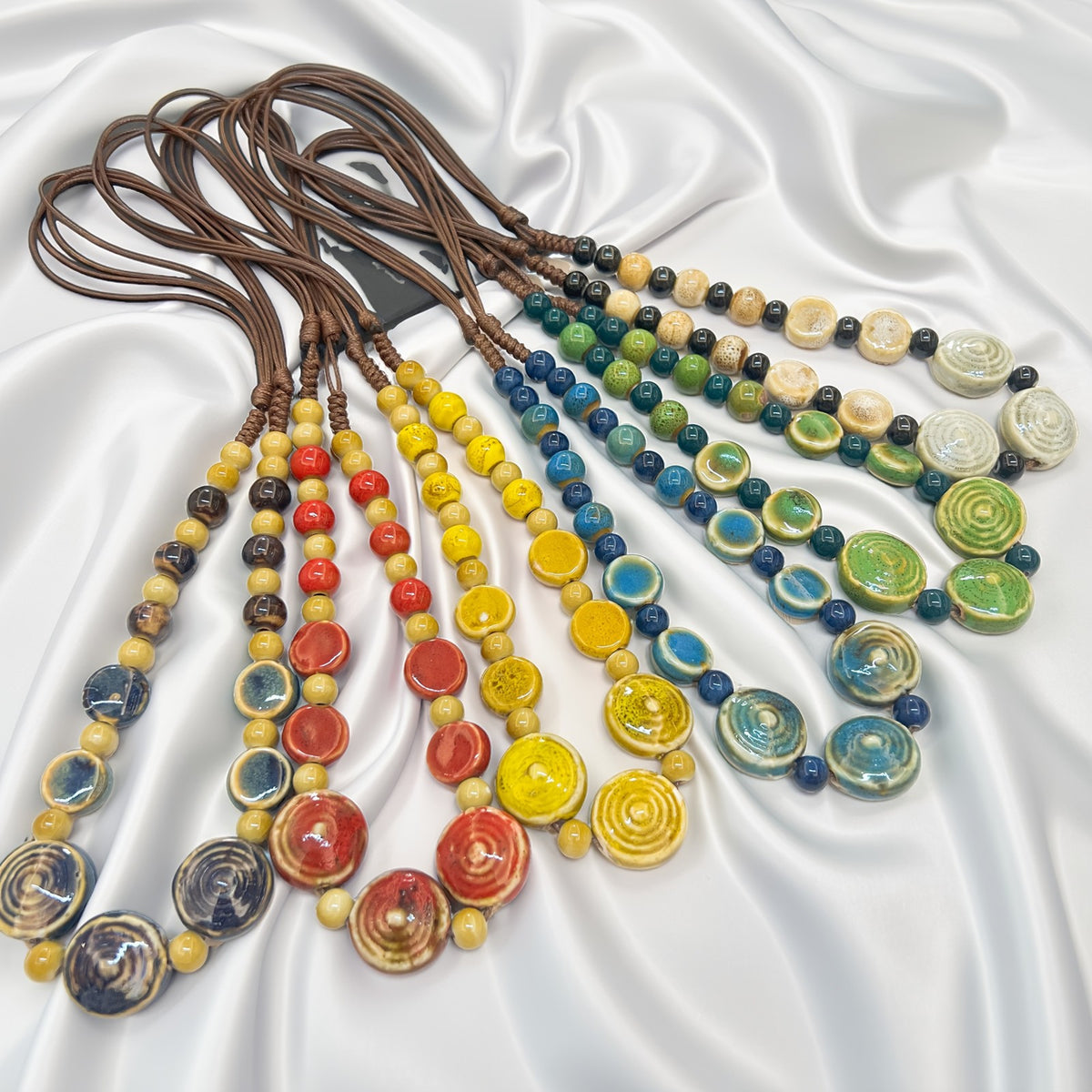 Multicolor Ceramic Bead Necklace Set