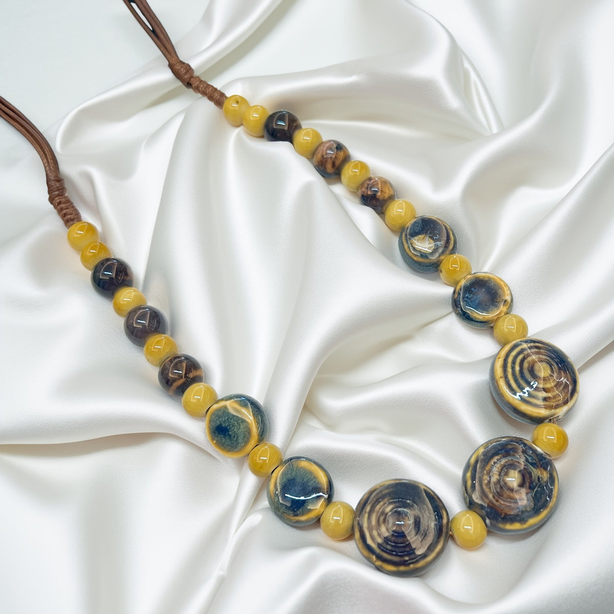 Multicolor Ceramic Bead Necklace Set