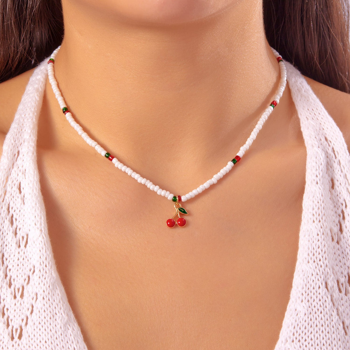 Cherry Bead Necklace