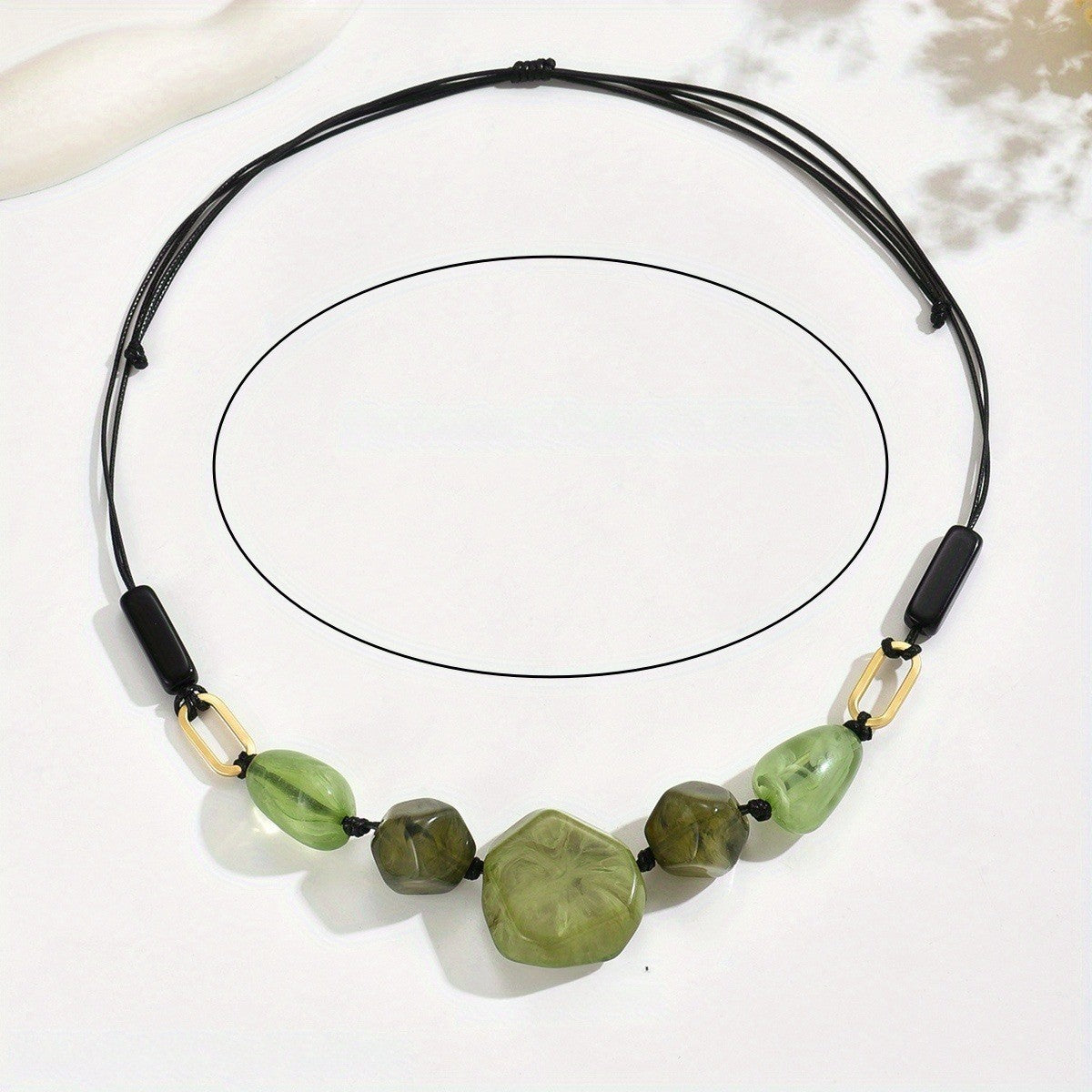 Resin Geometric Bead Necklace