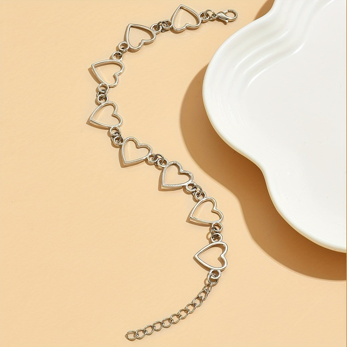 Interlinked Heart Anklet