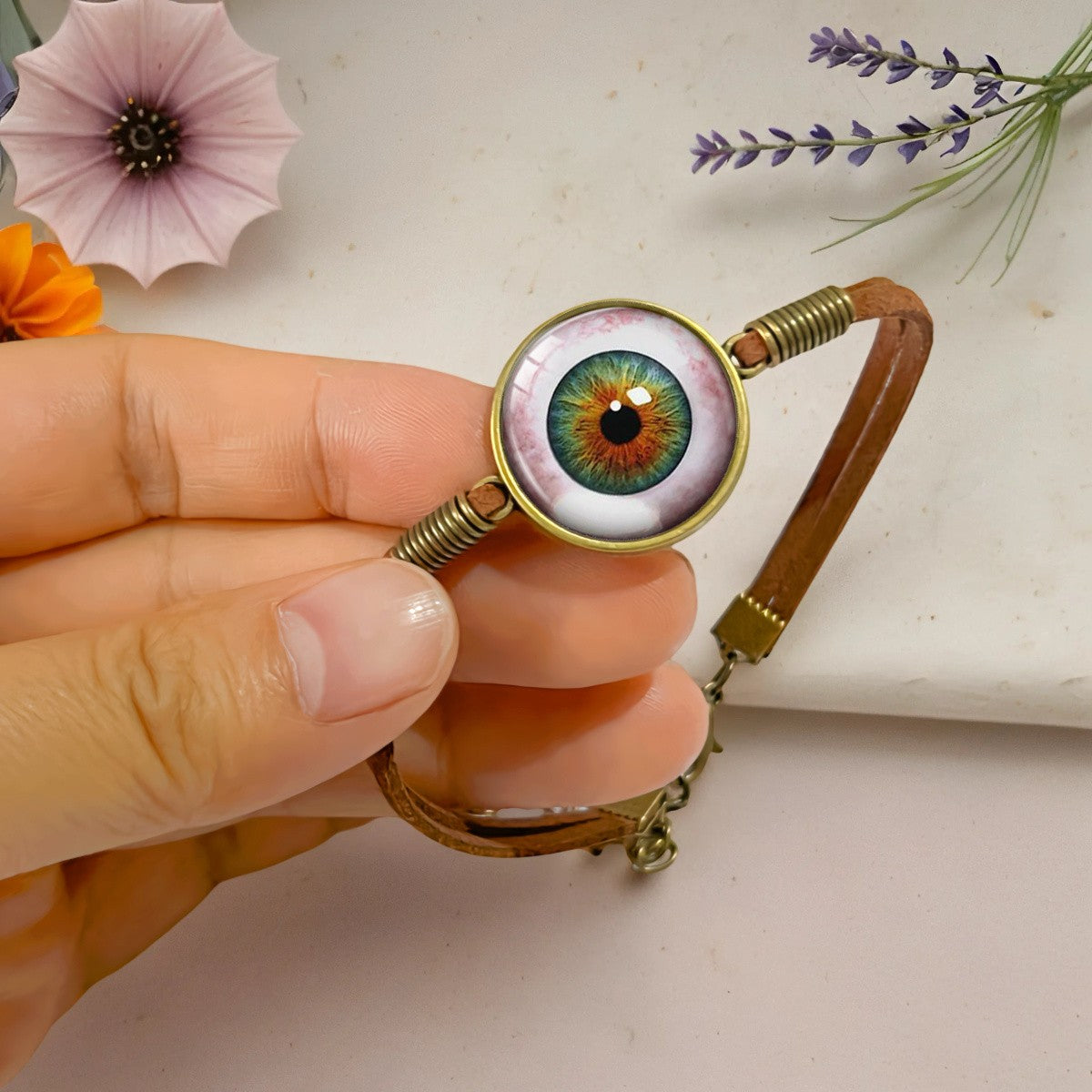 Realistic Eye Glass Dome Bracelet