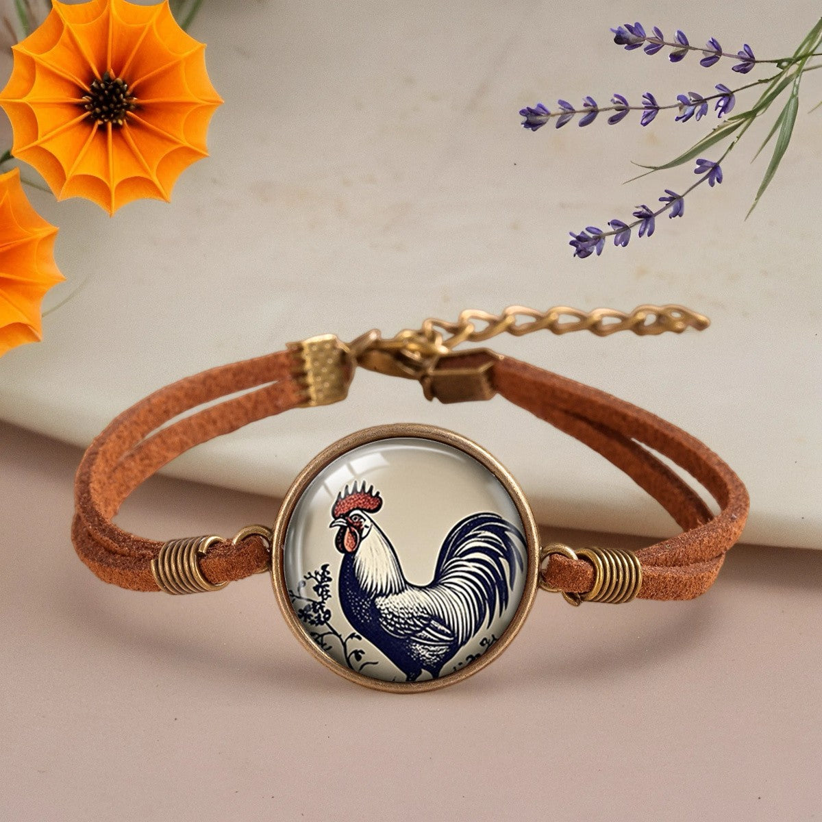 Rooster Cabochon Bracelet