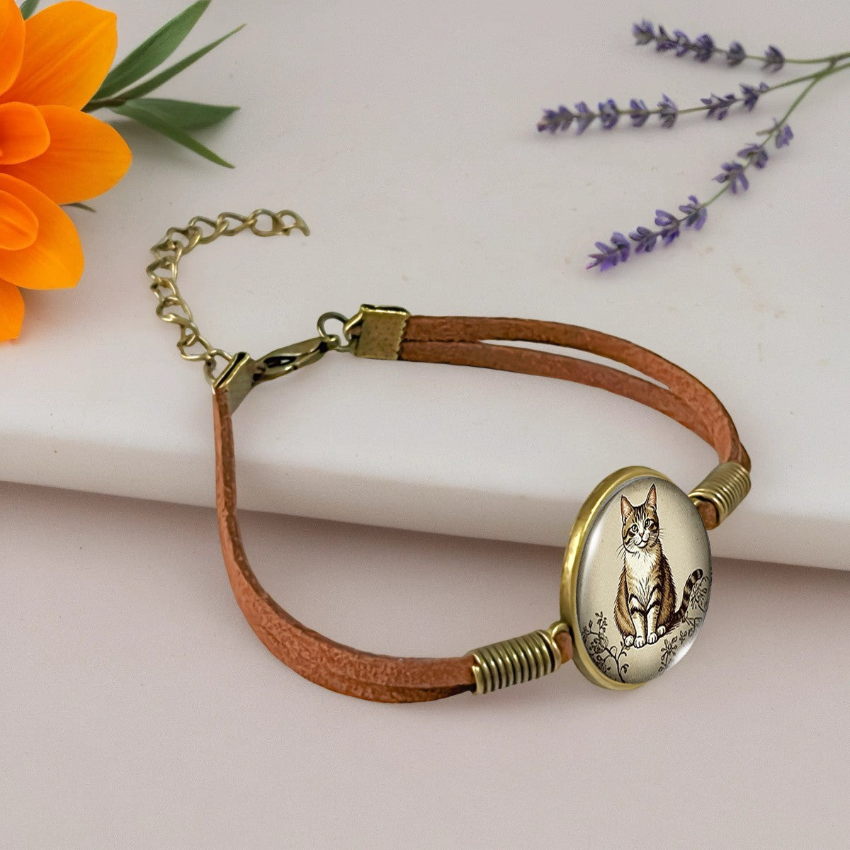 Tabby Cat Cabochon Bracelet