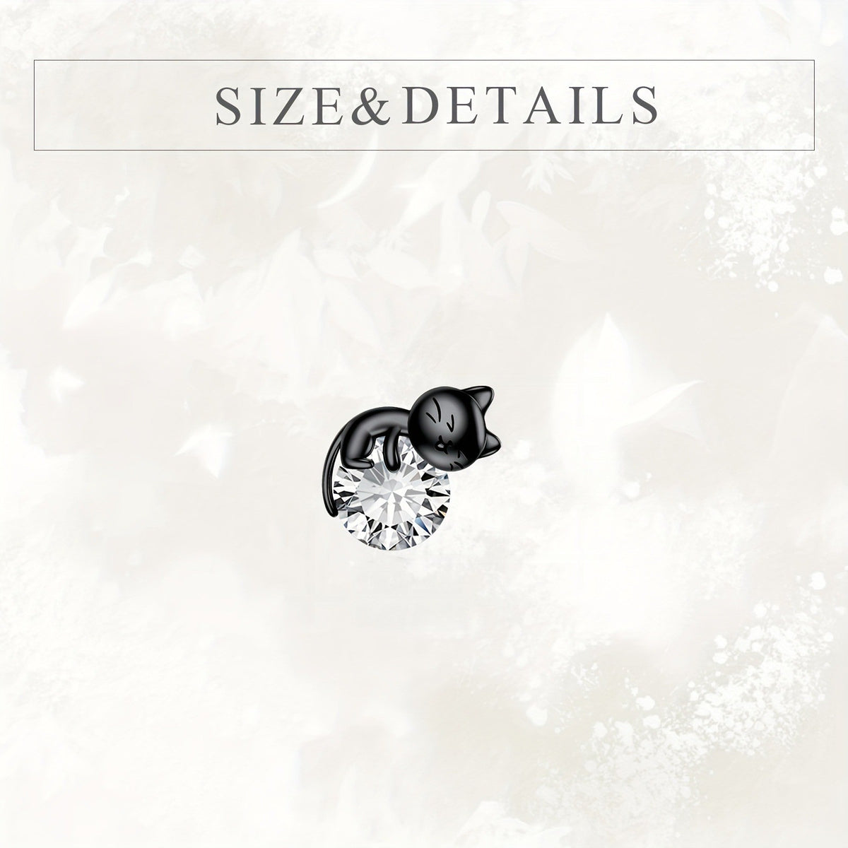Black Cat Crystal Stud Earrings