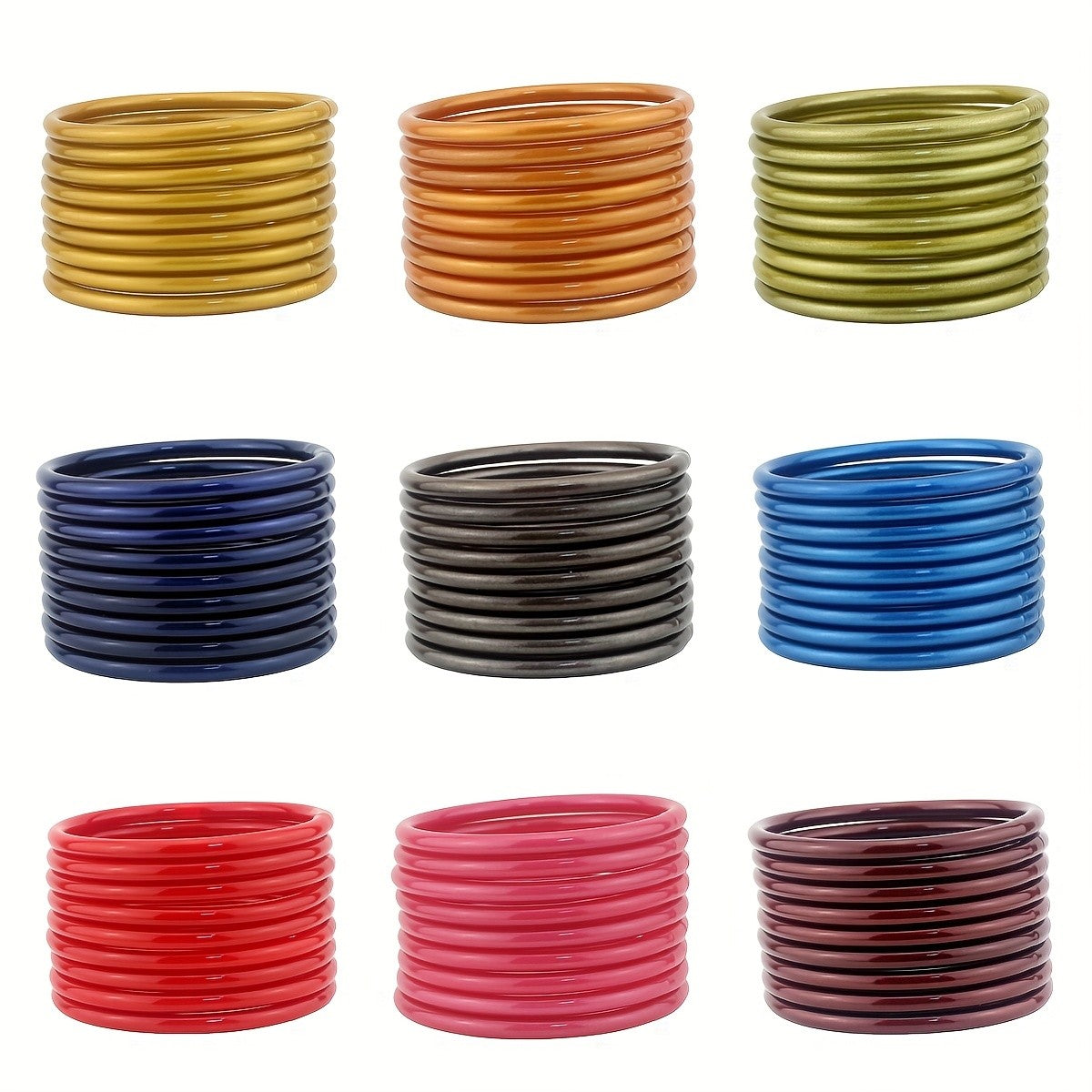 Teal Glitter Silicone Bangle Set