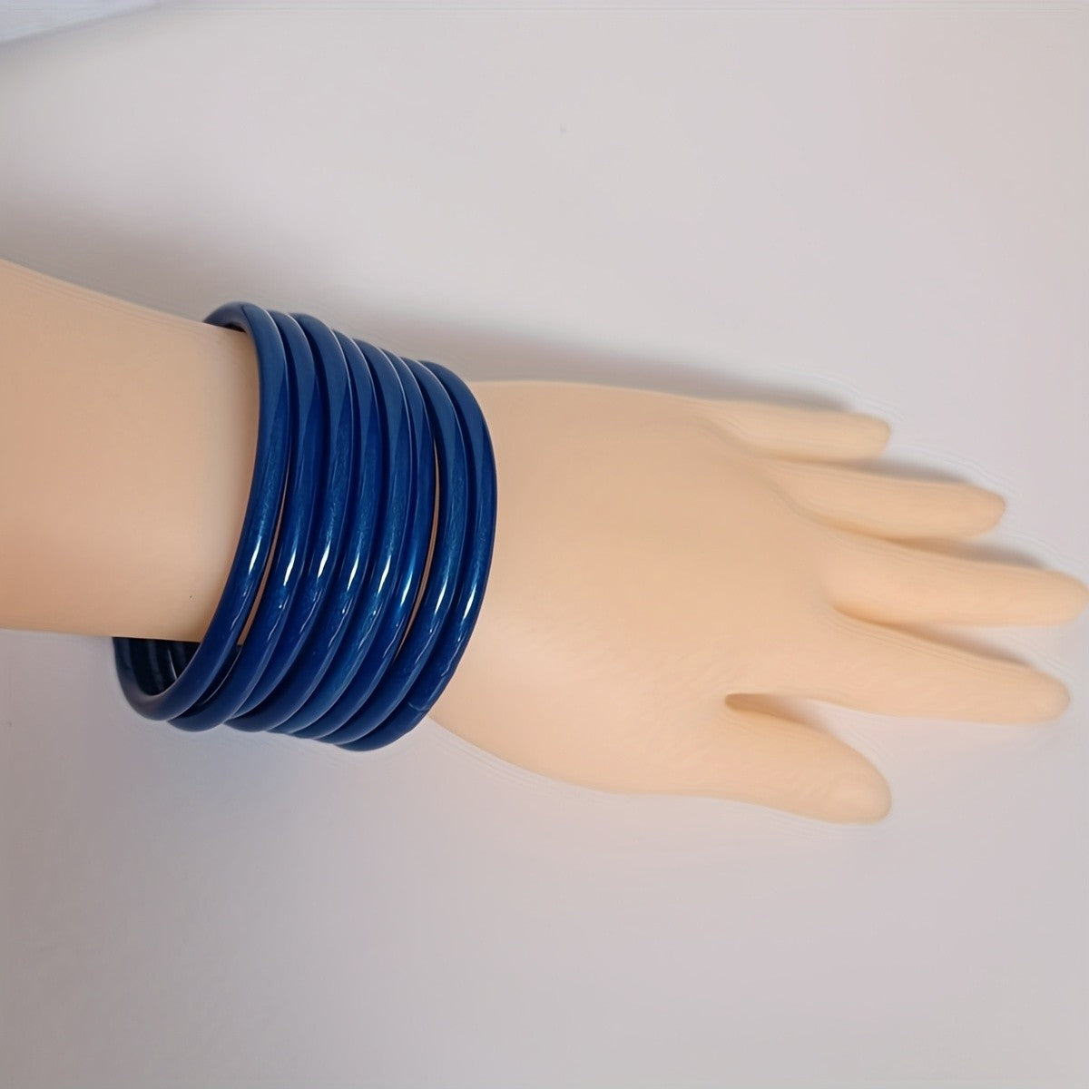 Teal Glitter Silicone Bangle Set