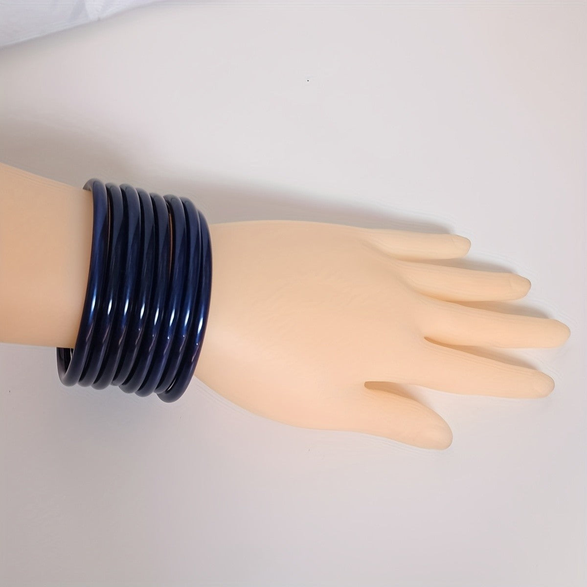 Teal Glitter Silicone Bangle Set
