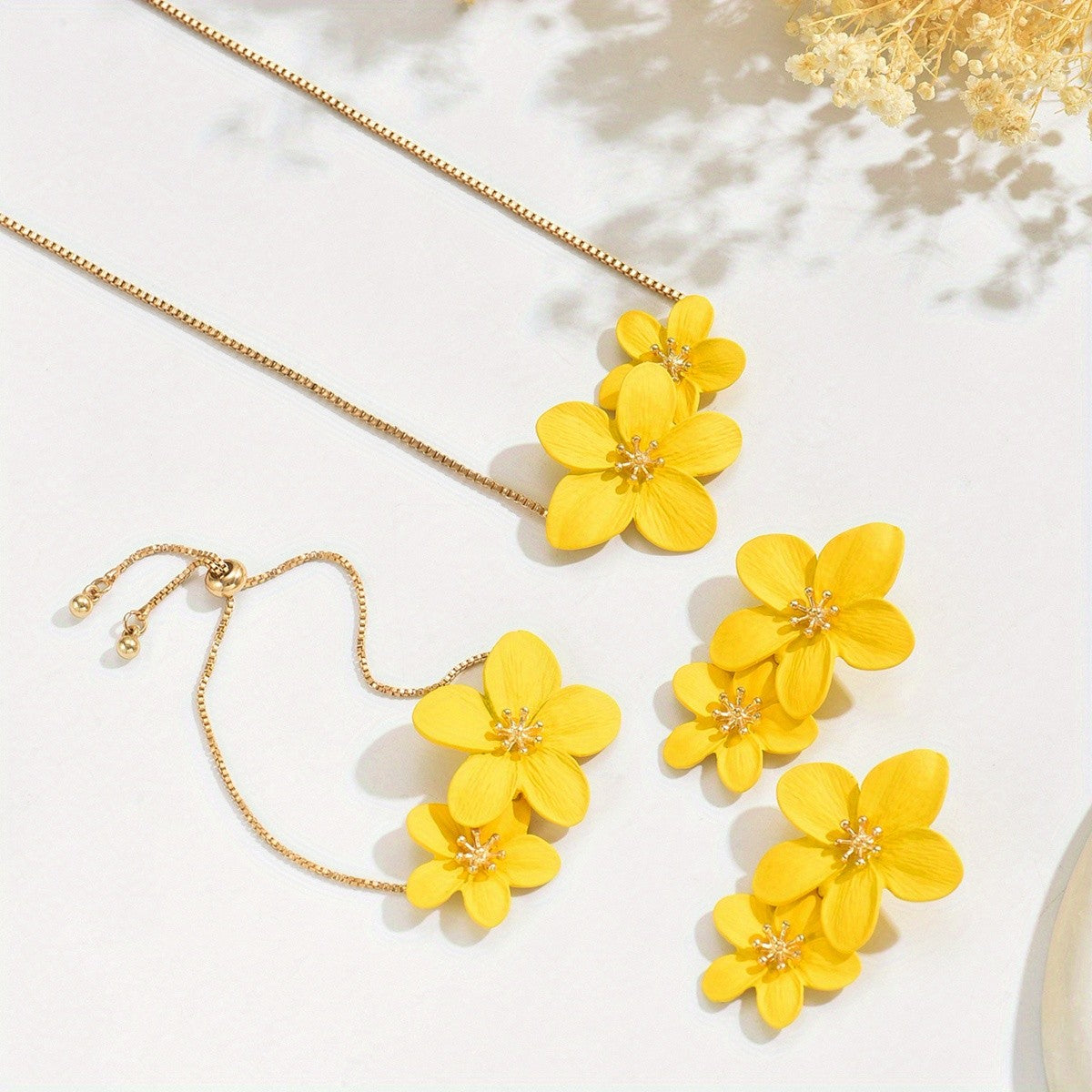 Enamel Flower Jewelry Set