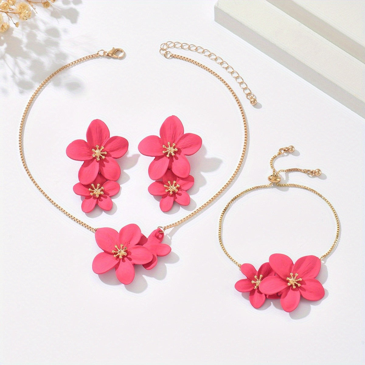 Enamel Flower Jewelry Set