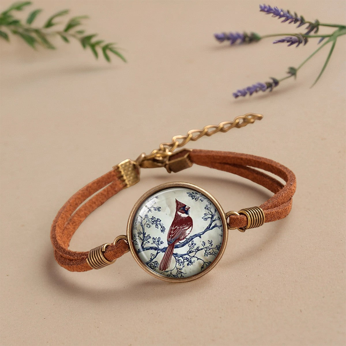 Red Bird Leather Bracelet