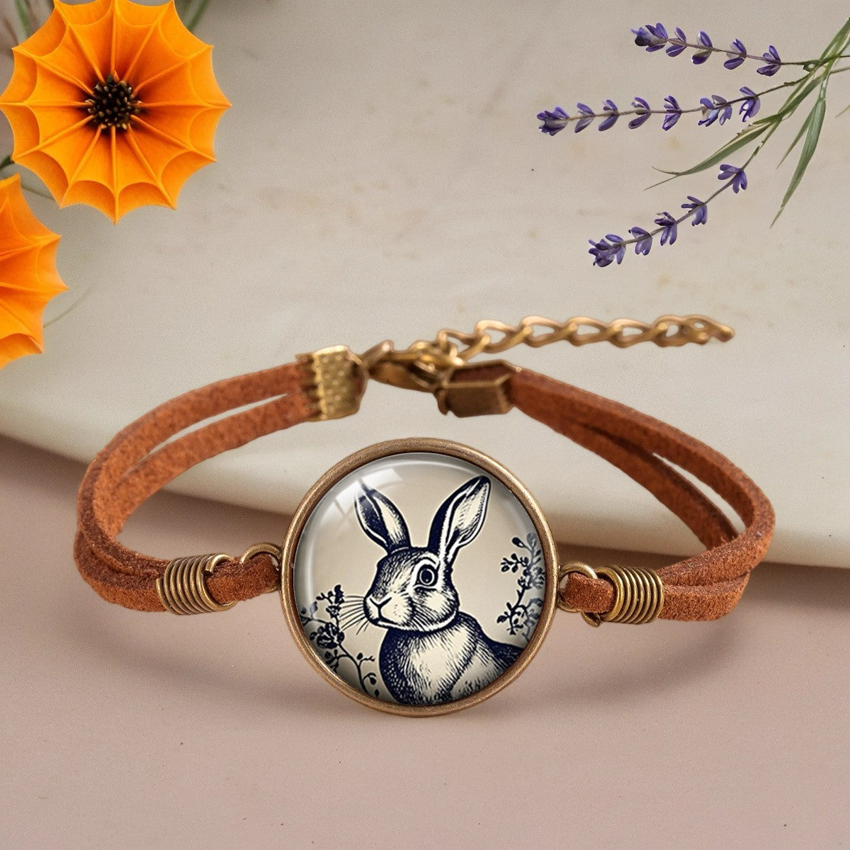 Vintage Rabbit Cabochon Bracelet