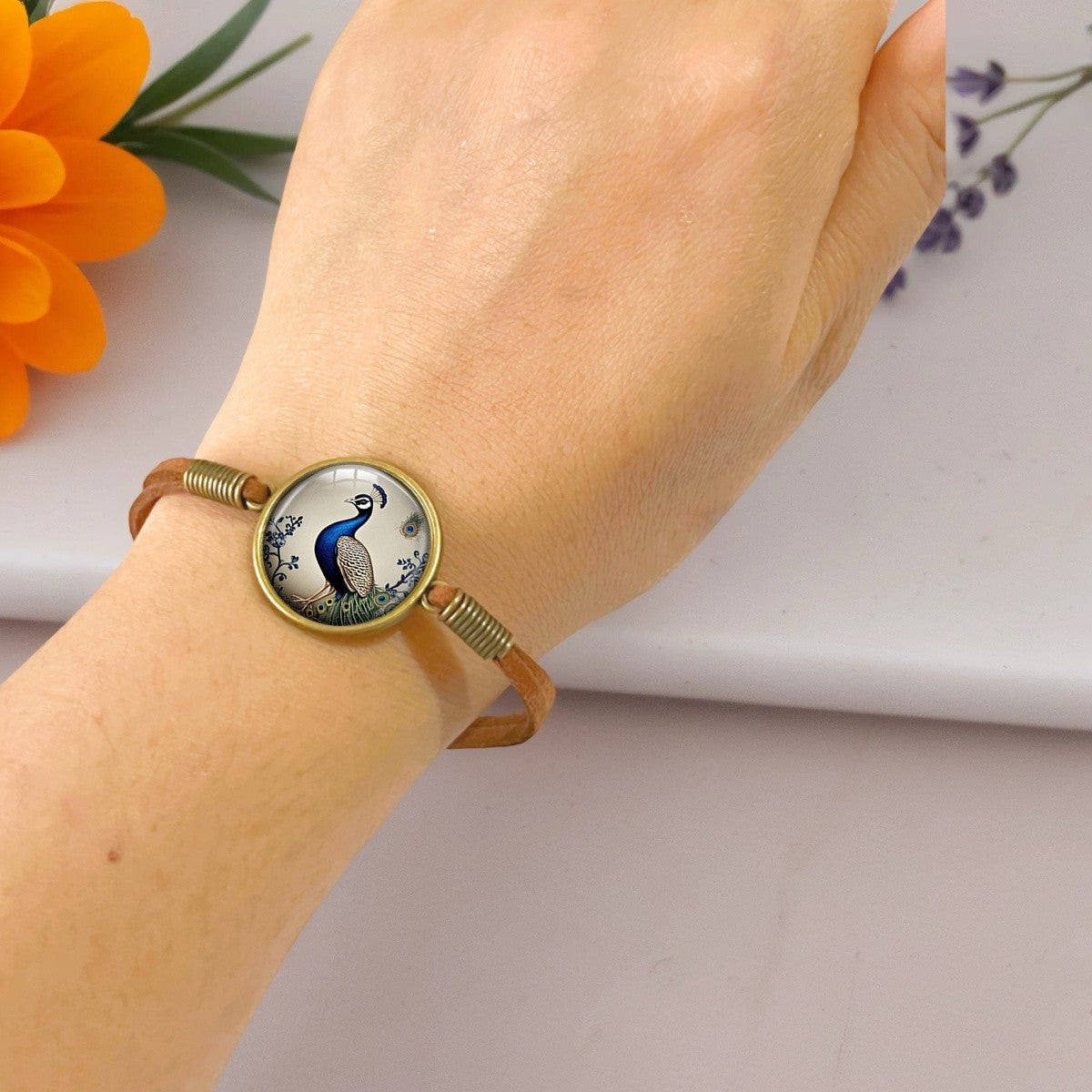 Peacock Cameo Bracelet