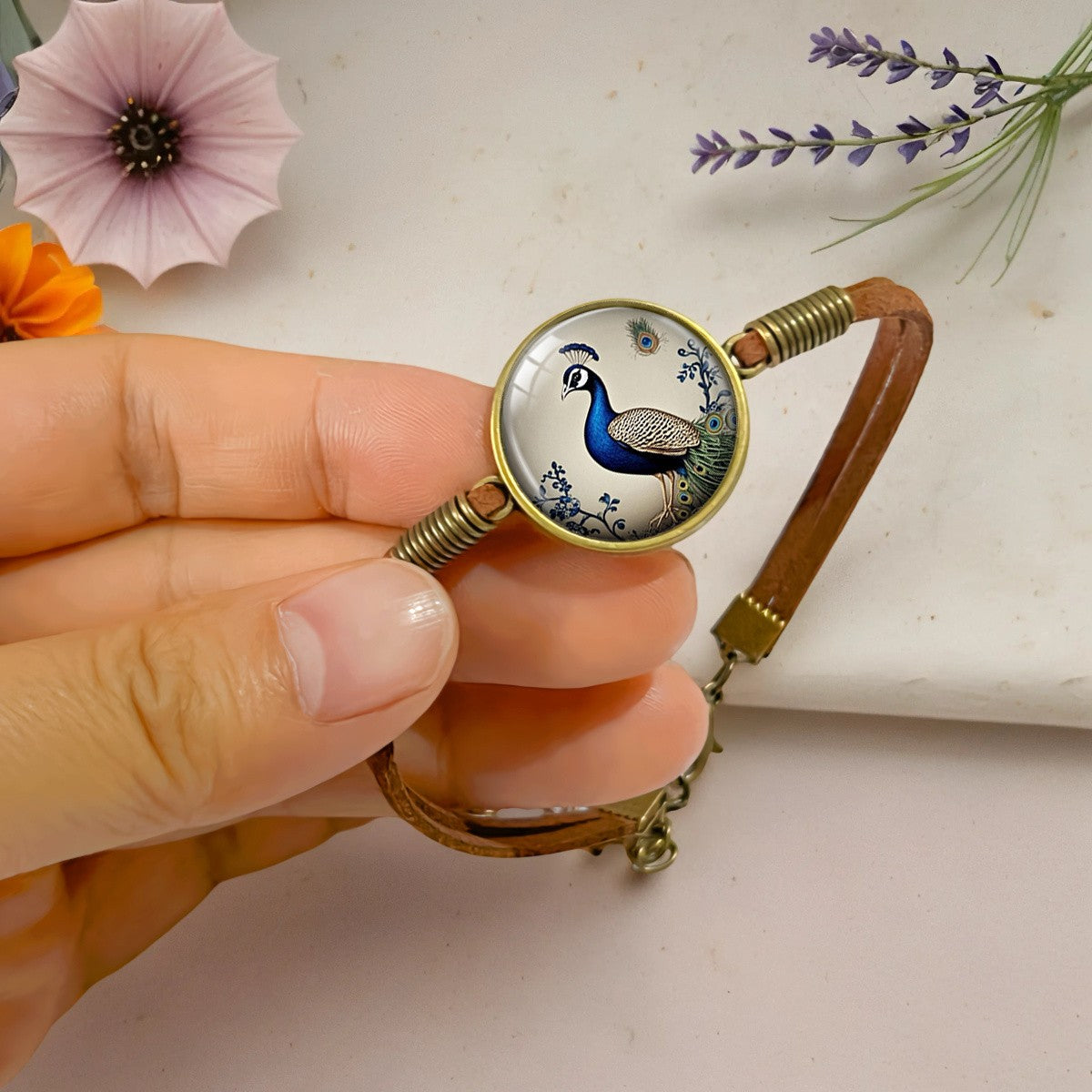Peacock Cameo Bracelet