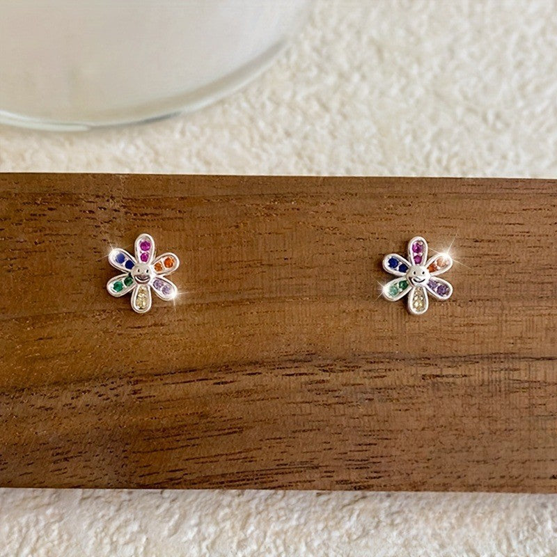 Colorful Flower Stud Earrings