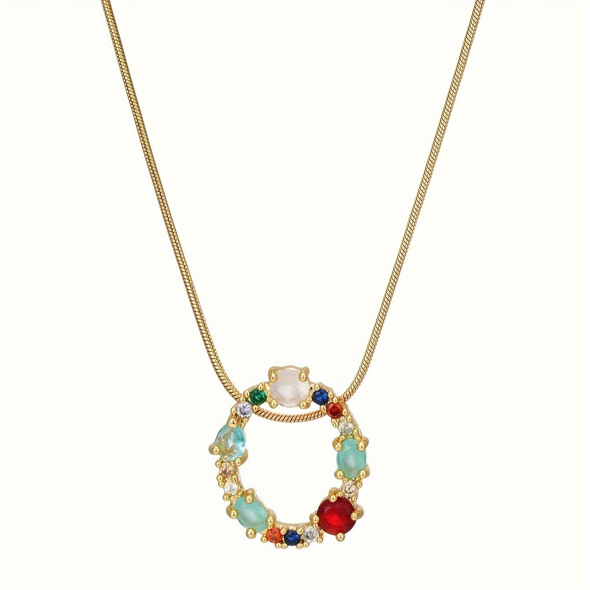 Interlocking Oval Gemstone Necklace