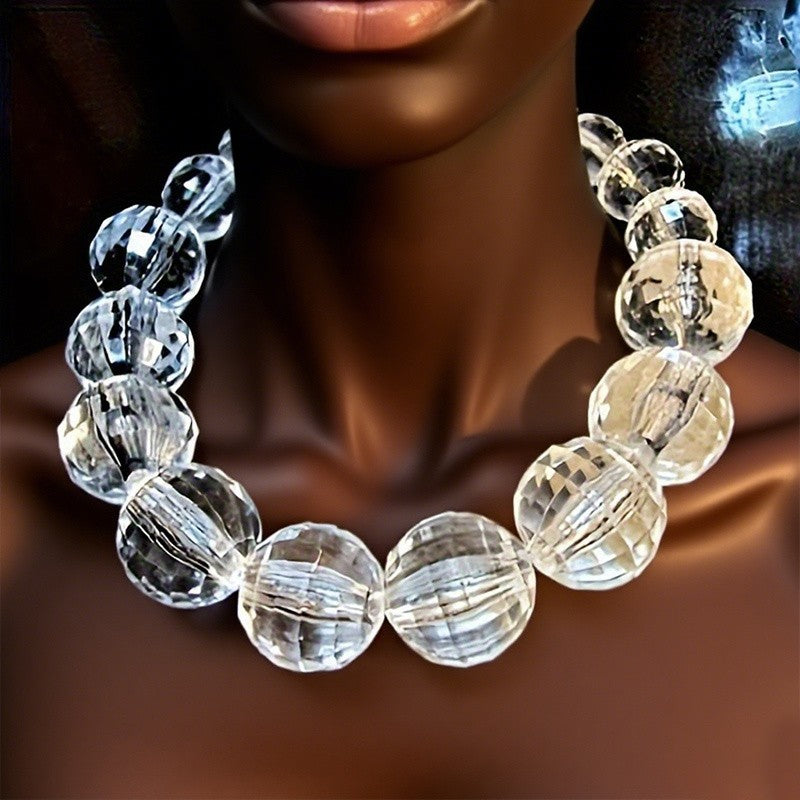 Faceted Crystal Bead Necklace