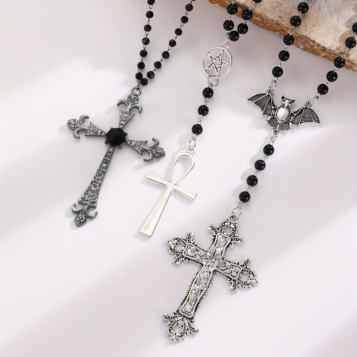 Ornate Fleur-de-Lis Cross Necklace