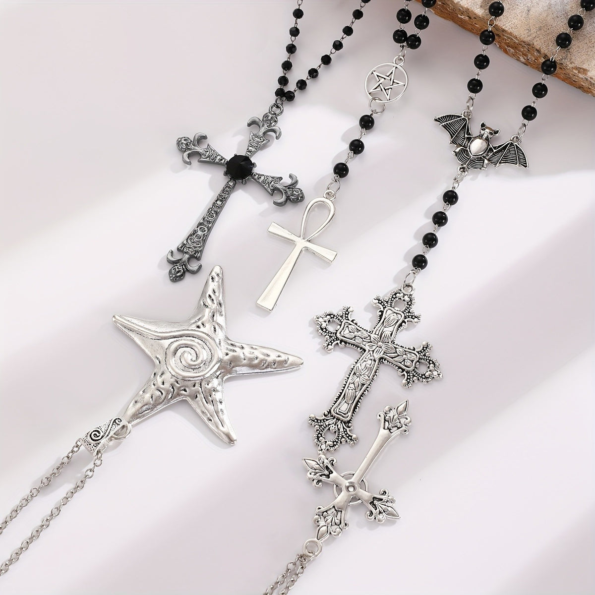 Ornate Fleur-de-Lis Cross Necklace