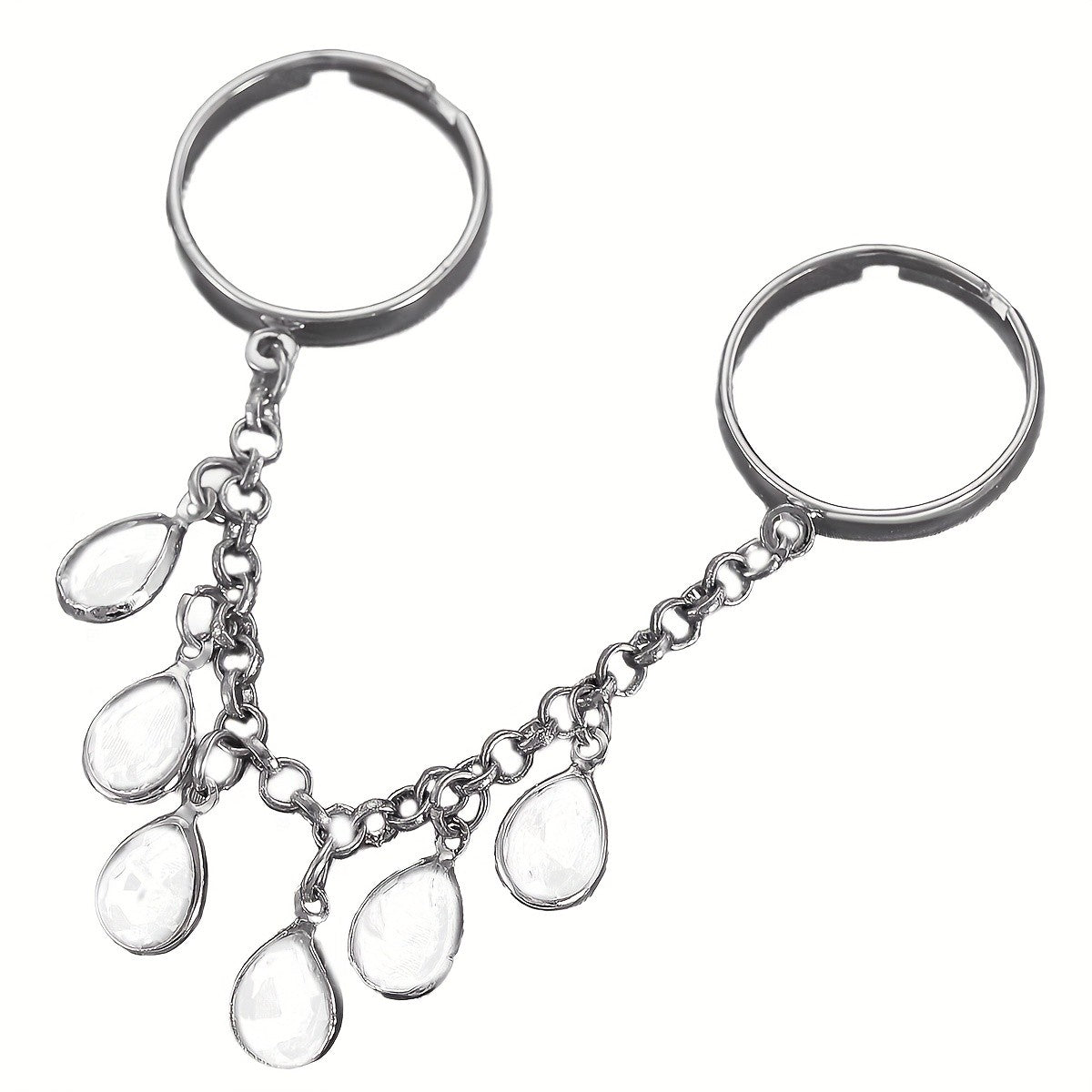Cascading Zircon Drop Chain Ring