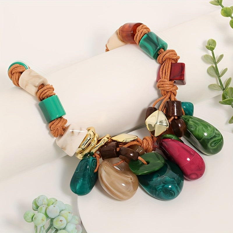 Cream Teardrop Statement Necklace
