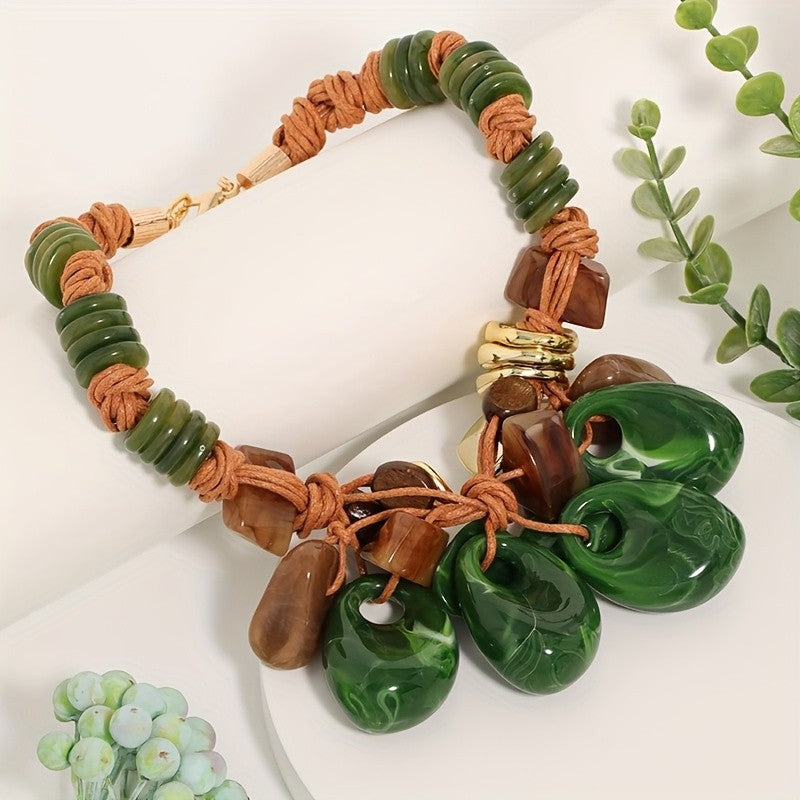 Cream Teardrop Statement Necklace