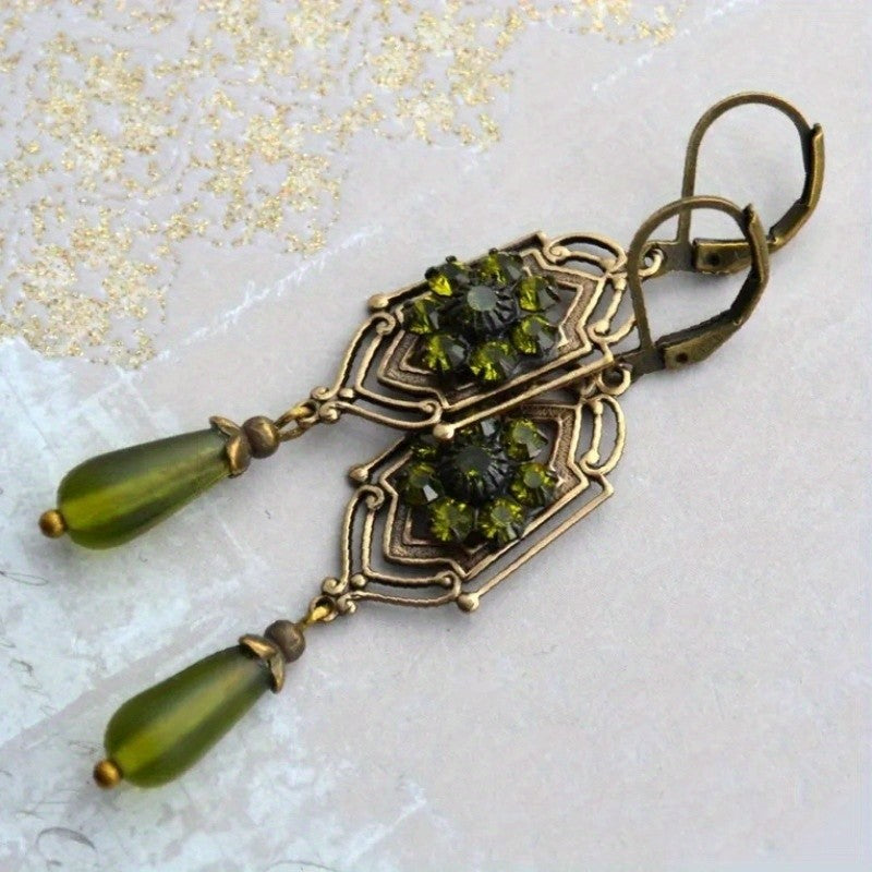 Green Zircon Drop Earrings