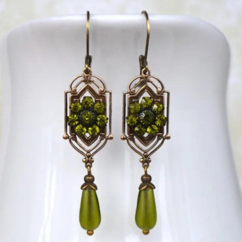 Green Zircon Drop Earrings